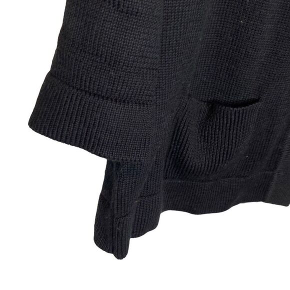 QVC Denim & Company D & Co black large button cardigan sweater layering L boho - Picture 4 of 6